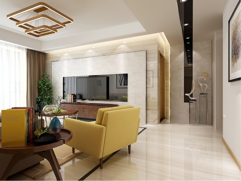 上海浦东凯佳公寓154平现代前卫风格三居室客厅装修效果图