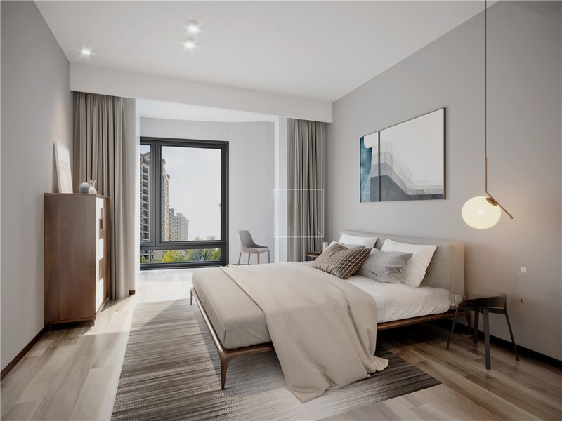 上海龙华西路65平现代简约风格住宅卧室装修效果图