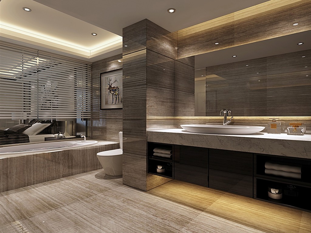 杨浦区橡树湾300平现代风格叠加别墅卧室装修效果图