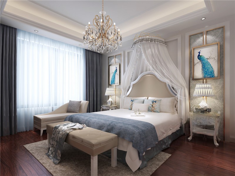 上海浦东凯佳公寓188平轻奢风格四居室卧室装修效果图