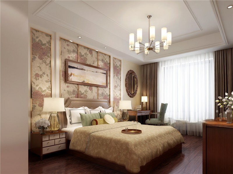 上海浦东凯佳公寓188平轻奢风格四居室卧室装修效果图