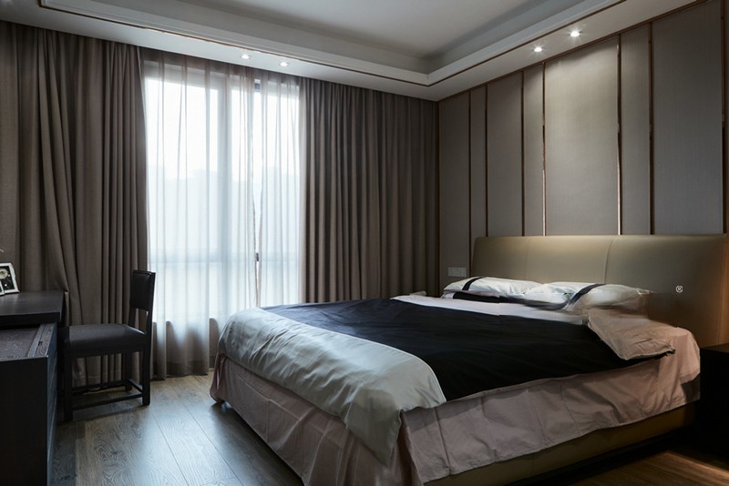 上海丽水湾160平现代简约风格住宅卧室装修效果图
