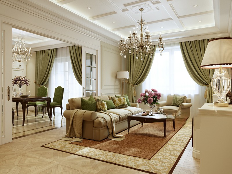 上海汤臣一品288平欧式风格别墅客厅装修效果图