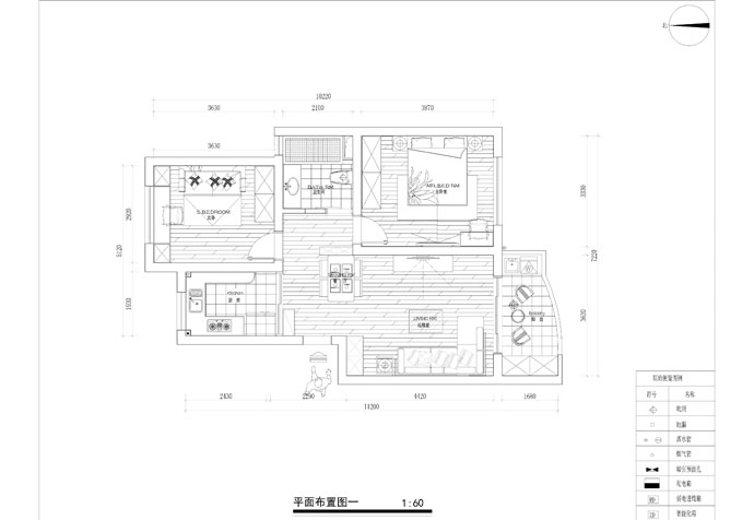 浦东新区伟业金锦苑99平美式风格公寓装修效果图