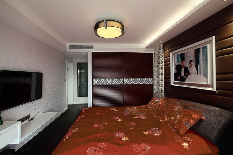 上海雅居乐花园146平新中式风格三居室卧室装修效果图