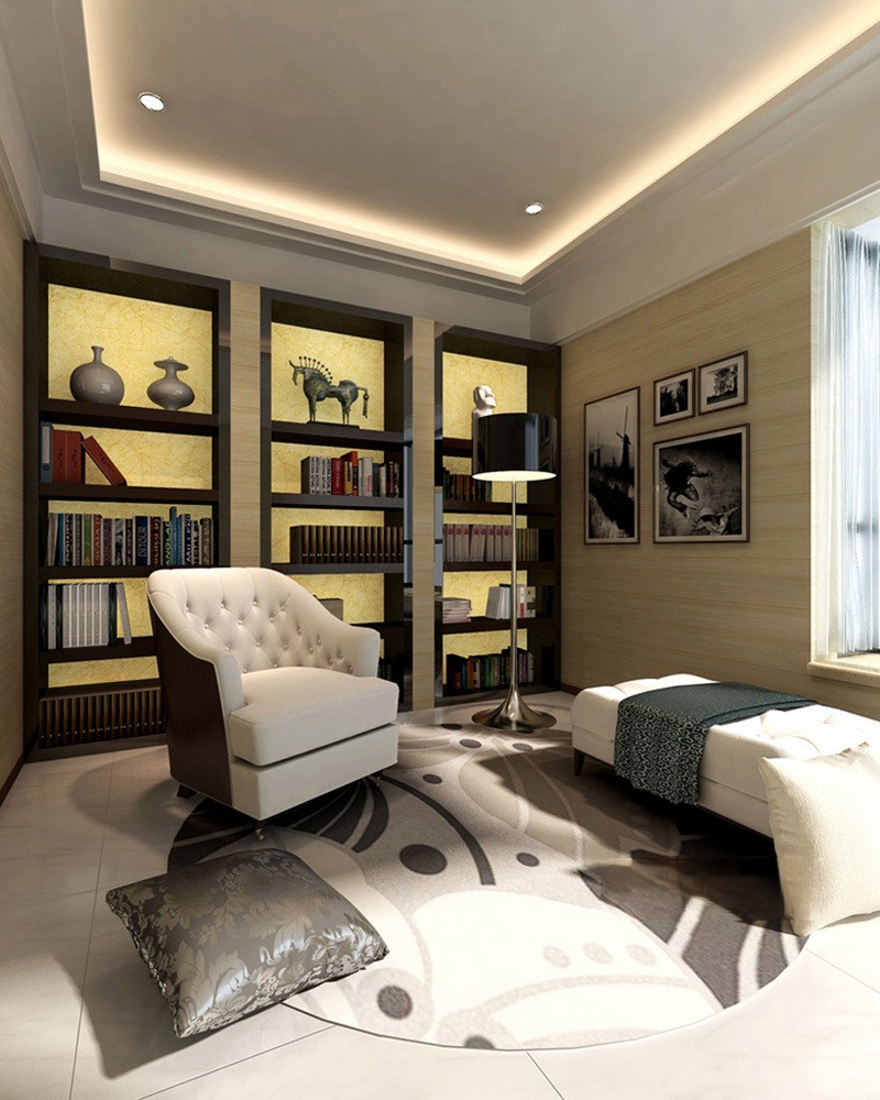 上海海港城150平新古典风格住宅书房装修效果图