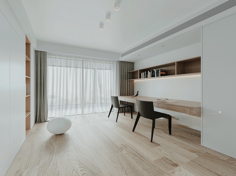 上海静安区越秀苑87平现代简约风格平层卧室装修效果图