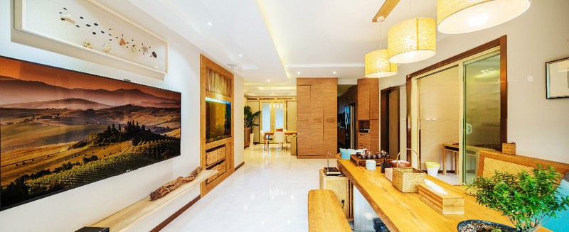 上海陆家嘴花园170平新中式风格三居室客厅装修效果图