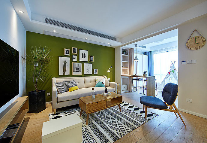 闵行区西班牙名园118平现代风格公寓装修效果图