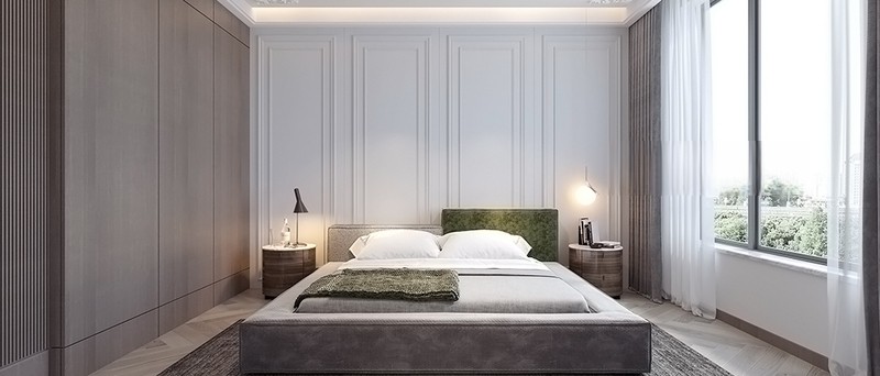 上海大名紫金九号123平轻奢风格三居室卧室装修效果图