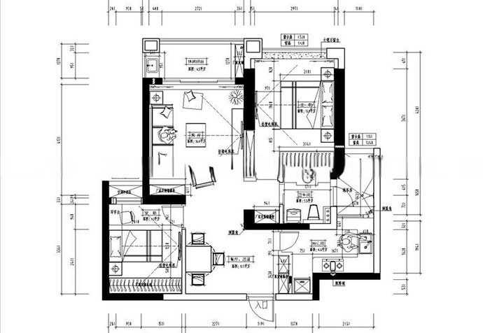嘉定区保利天鹅语82平欧式风格公寓装修效果图