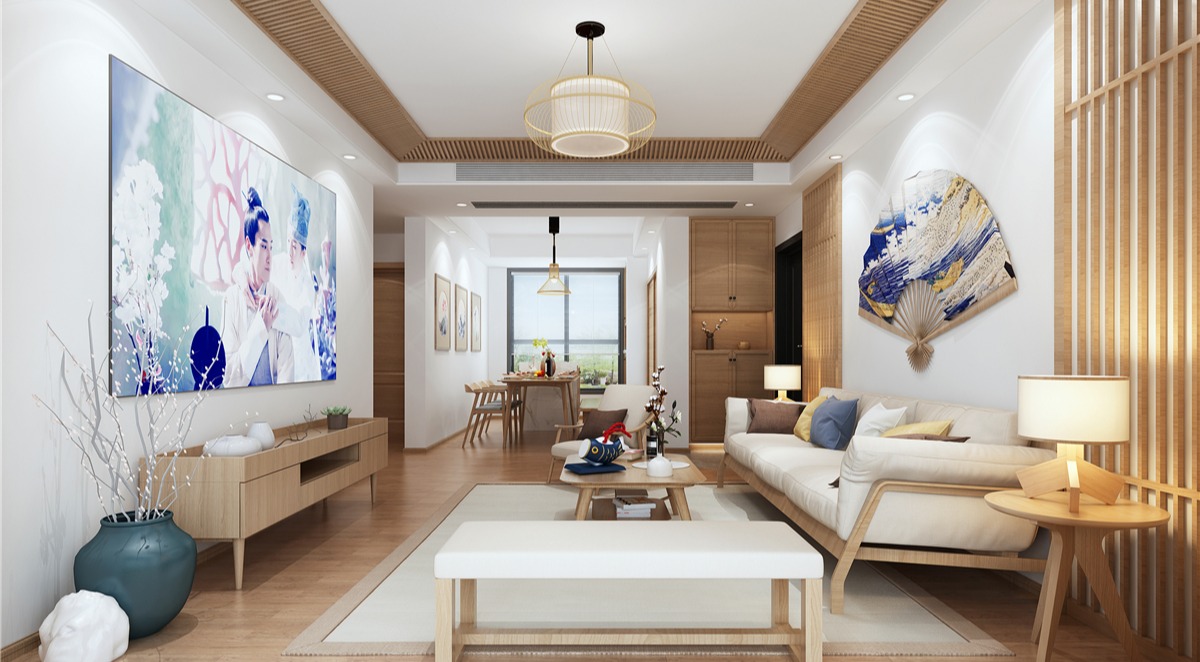 浦东新区金融家150平日式风格三室两厅装修效果图