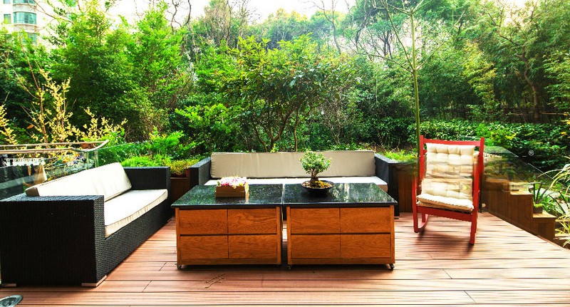上海陆家嘴花园170平新中式风格三居室阳台装修效果图