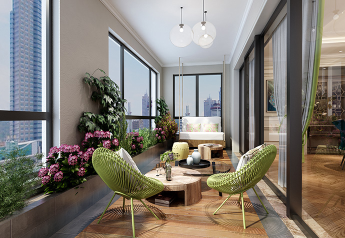 浦东新区翠湖天地280平新中式风格公寓装修效果图