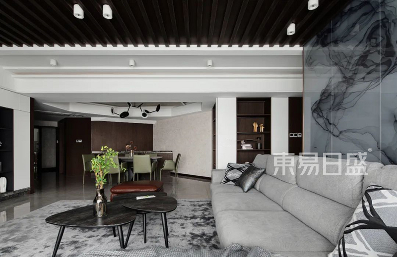 上海徐汇华苑大厦200平现代简约风格住宅客厅装修效果图