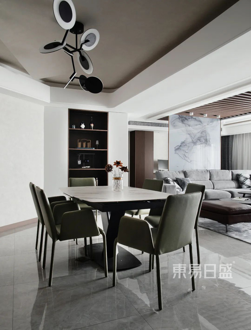 上海徐汇华苑大厦200平现代简约风格住宅餐厅装修效果图