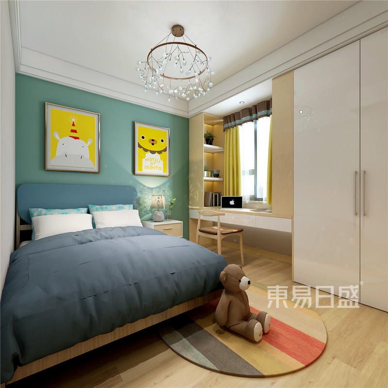 上海新都花园112平现代简约风格住宅儿童房装修效果图