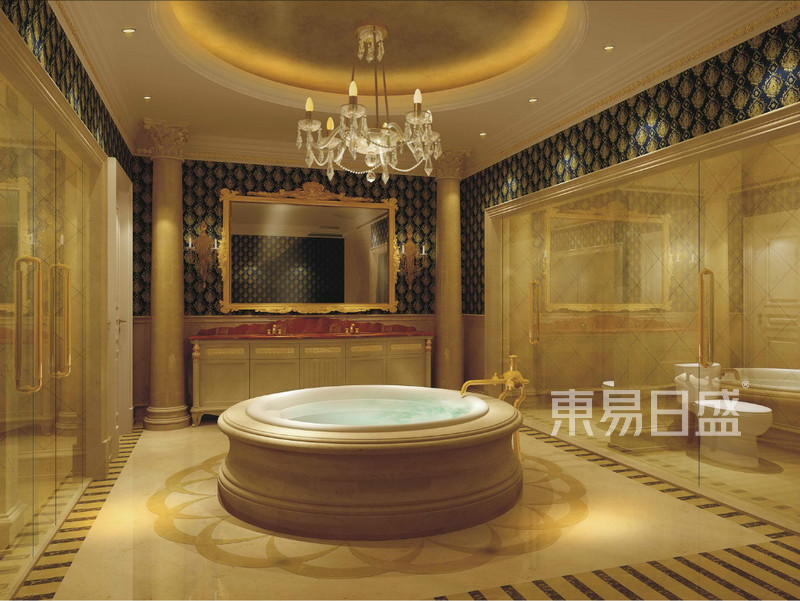 上海尚湖别墅580平新古典风格别墅卫生间装修效果图