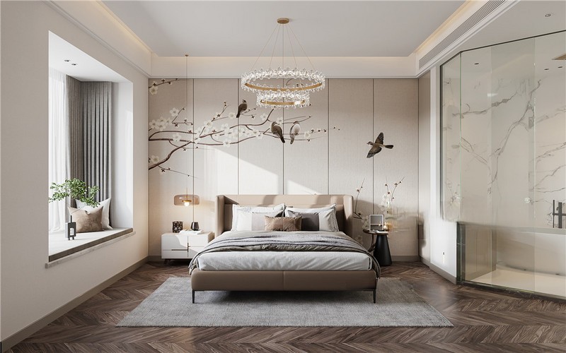 上海上海金汇豪庭200平轻奢风格三居室卧室装修效果图