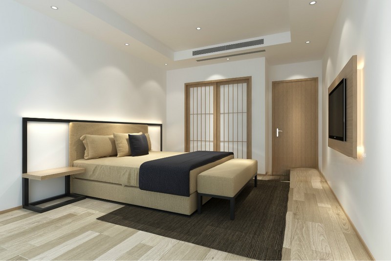 上海融信铂湾286平日式风格四居室卧室装修效果图