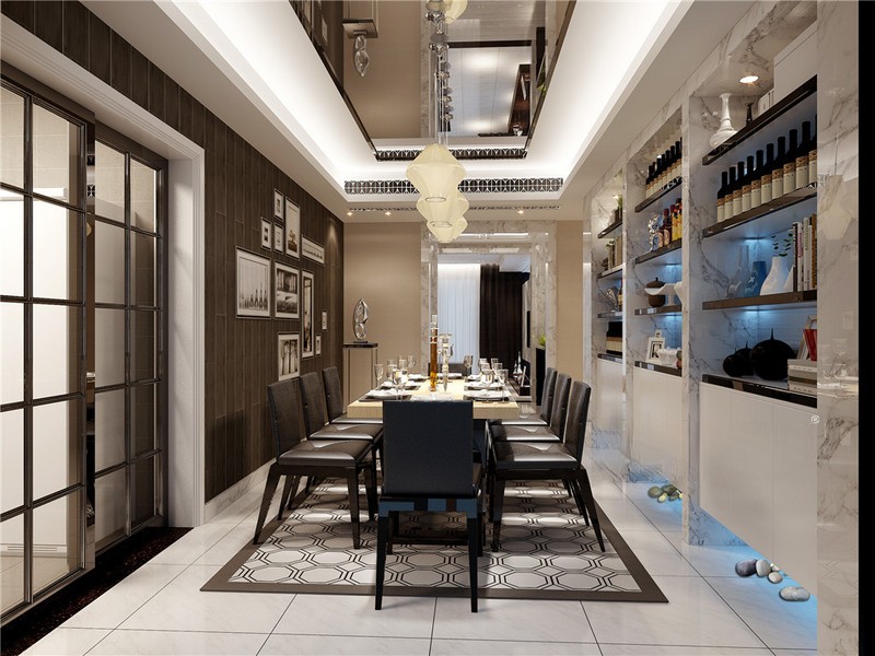 上海环宇天下180平现代前卫风格三居室餐厅装修效果图