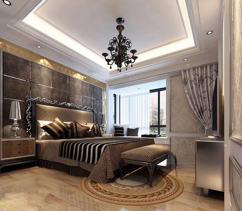 上海上海城130平新古典风格住宅卧室装修效果图