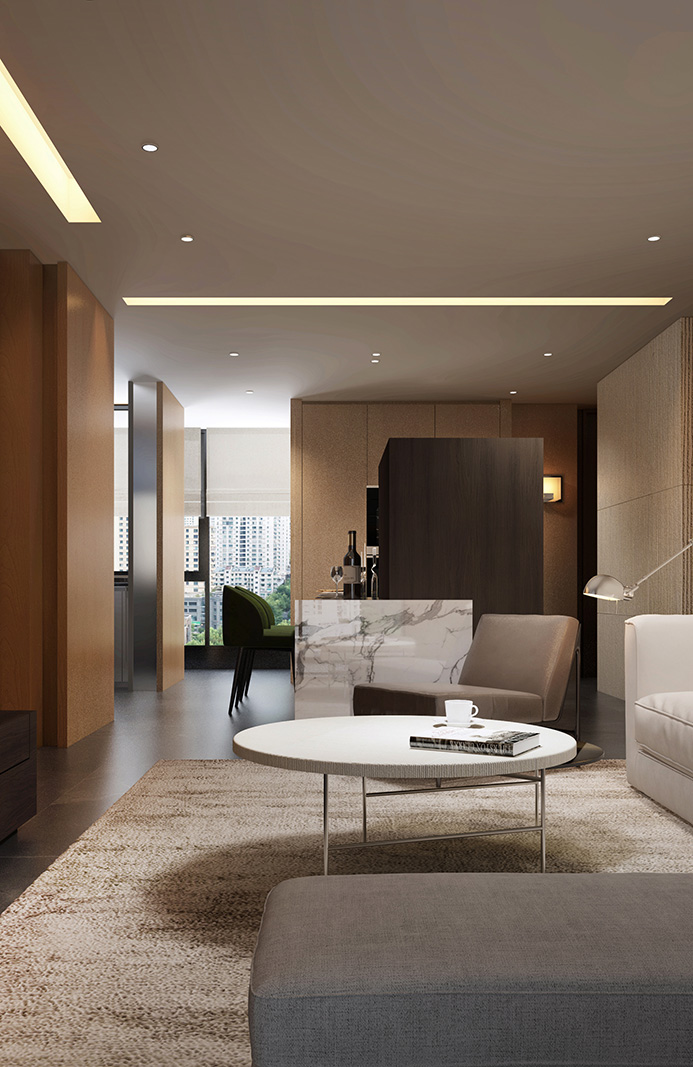 崇明区200平现代风格大平层客厅装修效果图