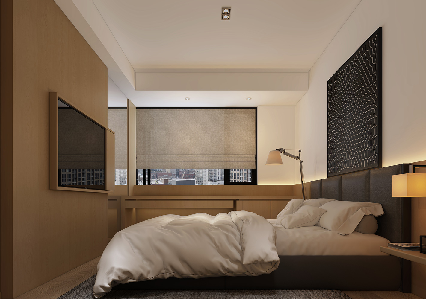 崇明区200平现代风格大平层卧室装修效果图