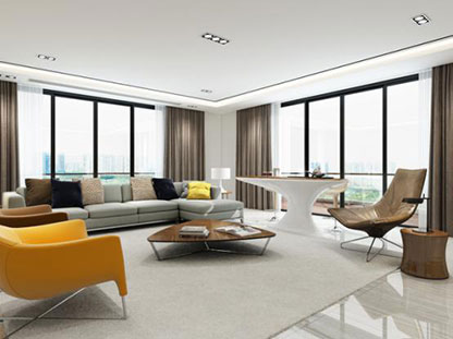 浦东新区财富海景200平现代风格公寓装修效果图