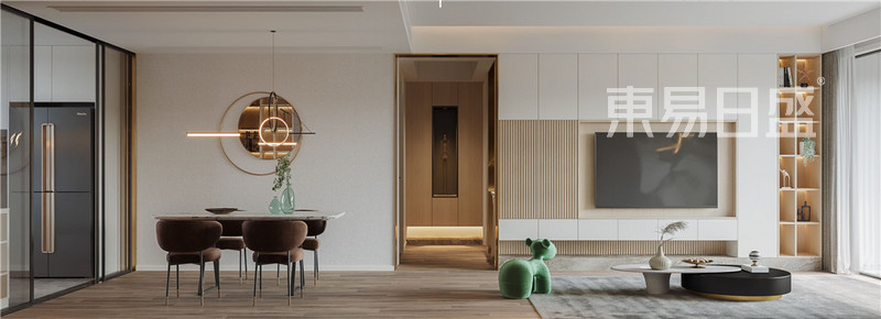 上海上海龙湖天璞143平现代简约风格三居室客厅装修效果图