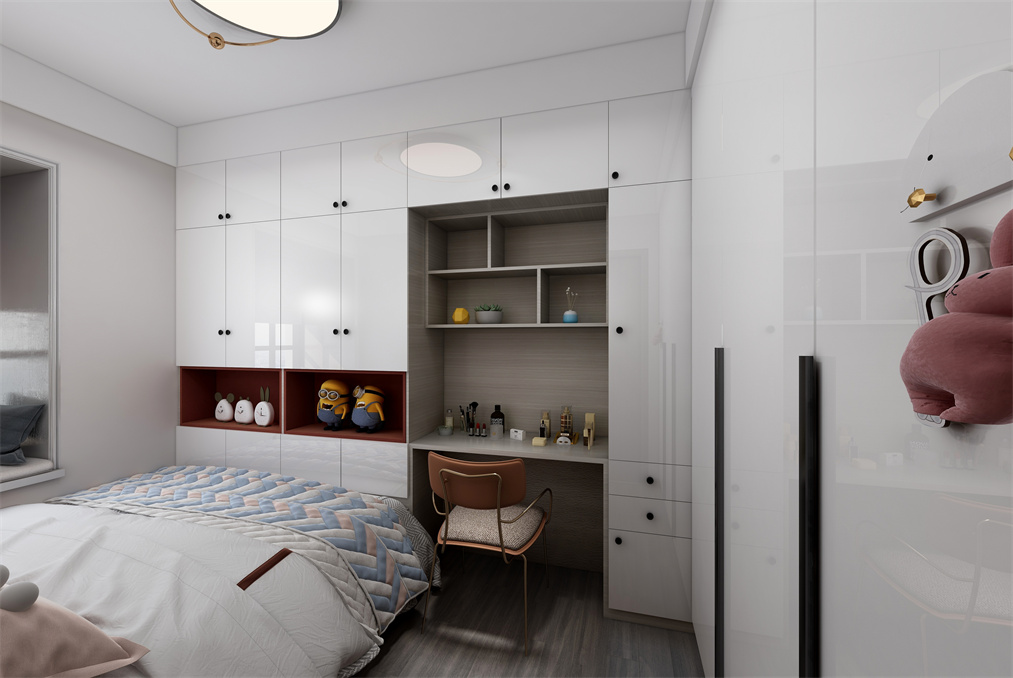 静安中兴财富国际公寓78平现代简约风格二房装修效果图