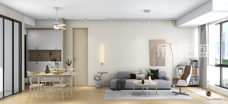 上海富丽公寓100平北欧风格住宅餐厅装修效果图