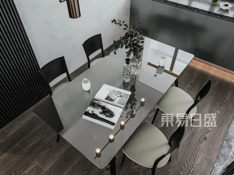 上海古北尚郡135平现代简约风格三居室餐厅装修效果图