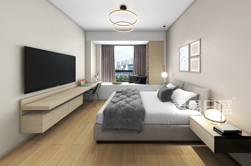 上海富丽公寓100平北欧风格住宅卧室装修效果图