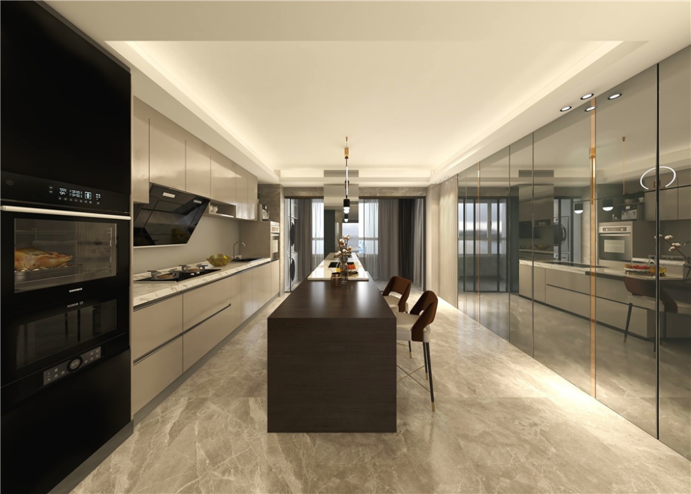 浦东尚海郦景100现代简约三室两厅厨房装修效果图