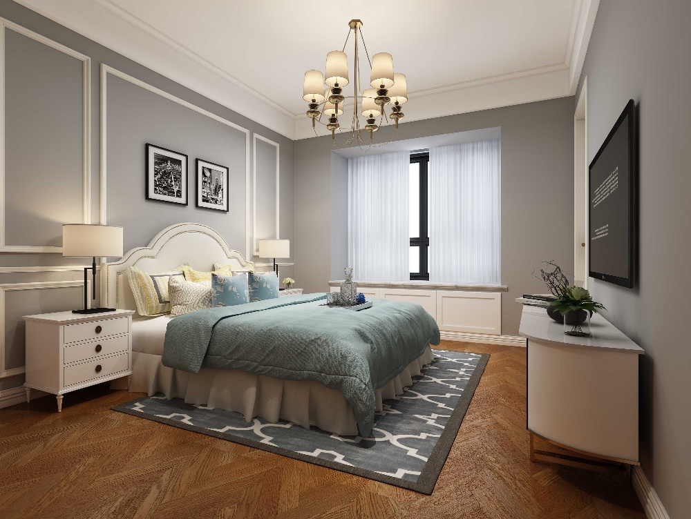 宝山中环国际公寓176平美式风格大平层装修效果图