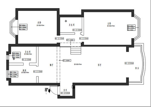 上海京都苑130平二居室户型图