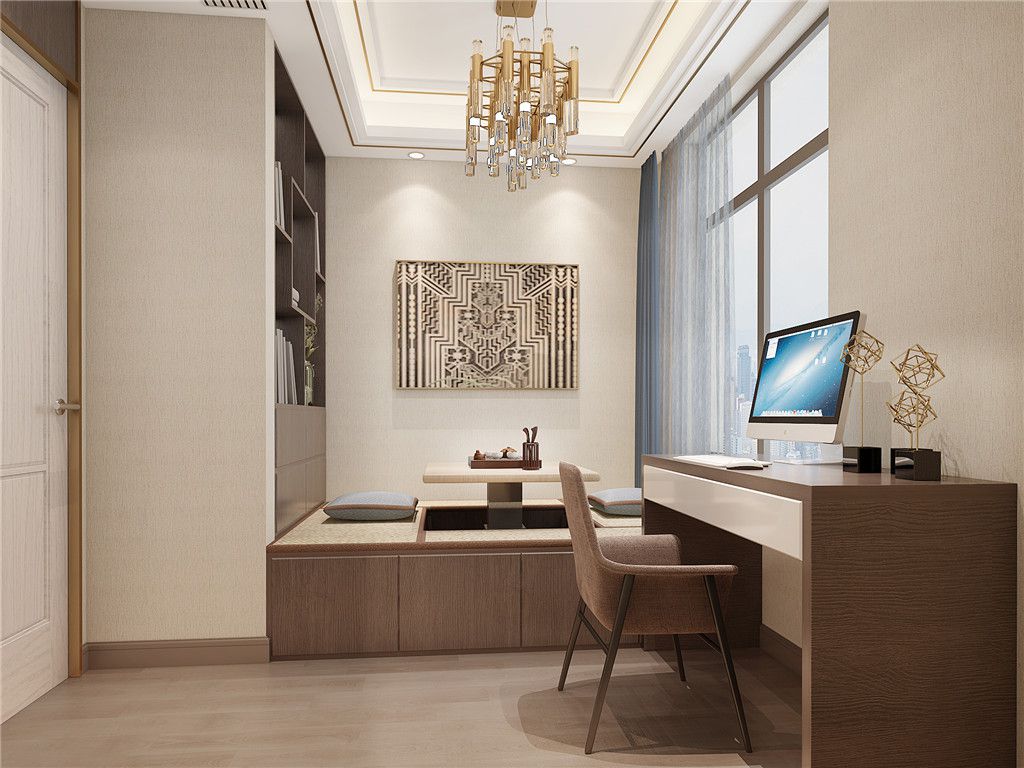 杨浦区上海院子120平现代轻奢风格公寓书房装修效果图