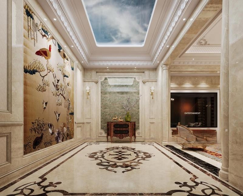 上海东方别墅630平法式风格别墅玄关装修效果图