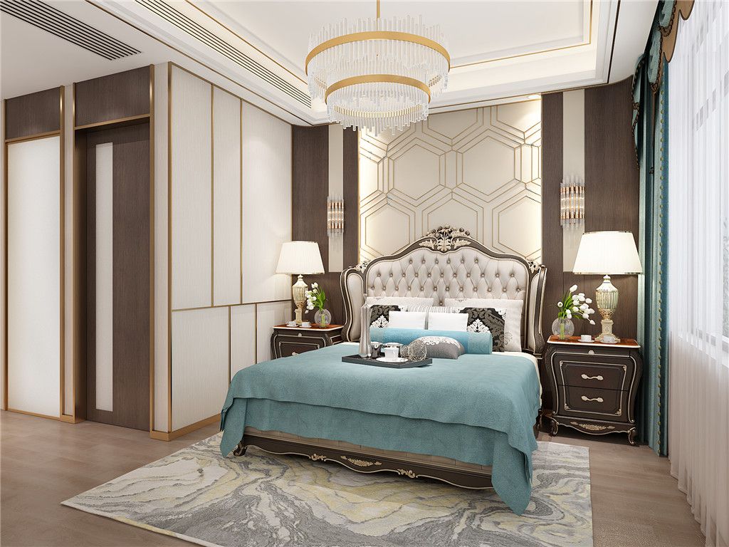 杨浦区上海院子120平现代轻奢风格公寓卧室装修效果图