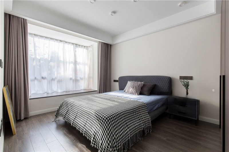 上海上海美地芳邻苑110平现代简约风格二居室卧室装修效果图