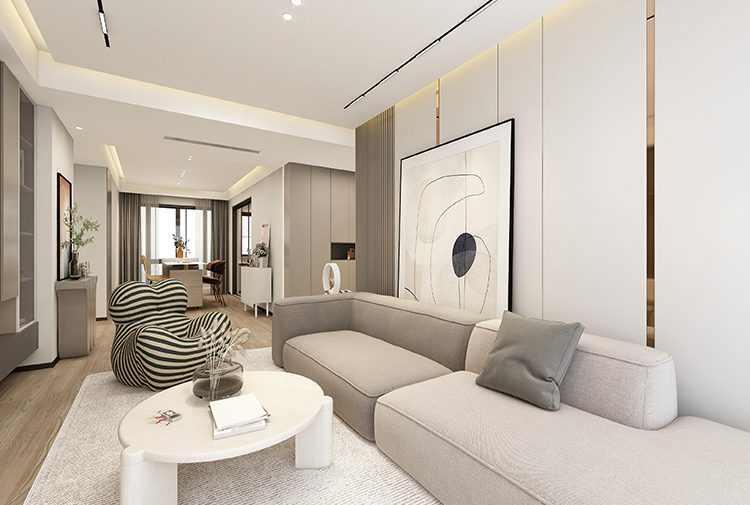 浦东新区陆家嘴中央公寓170平现代风格大平层装修效果图