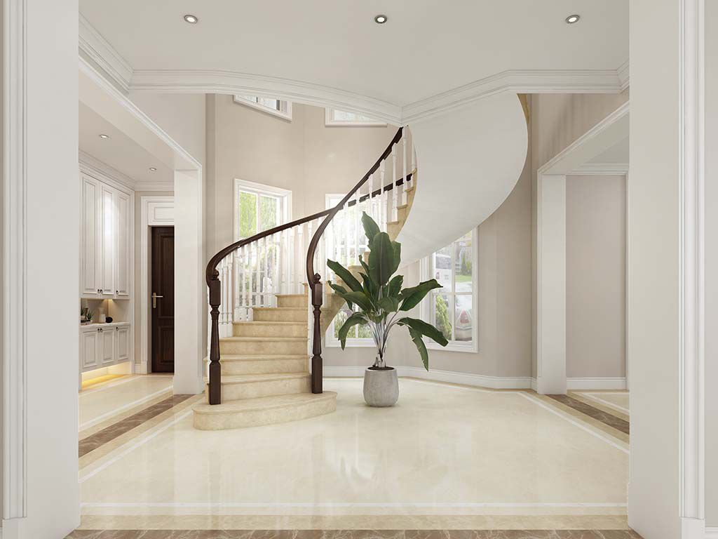 长宁区西郊花园500平美式风格独栋别墅楼梯装修效果图