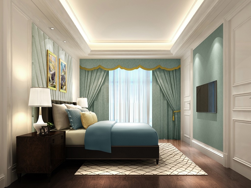 金山区480平欧式风格叠加别墅卧室装修效果图