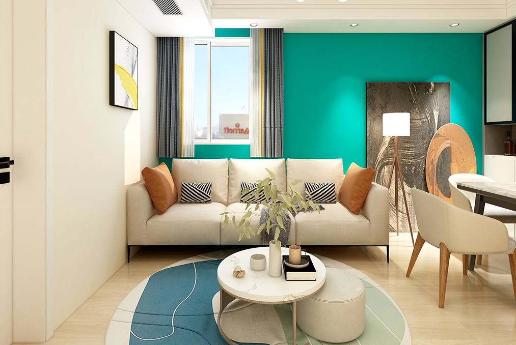 黄浦瑞德公寓85平现代简约风格二房装修效果图