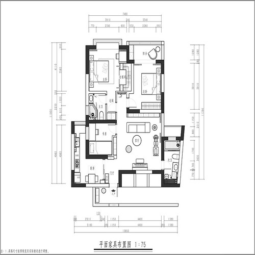 上海上海青之杰117平三居室户型图