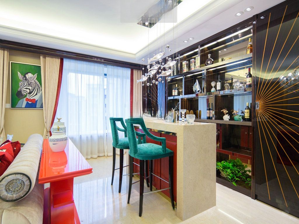 杨浦区嘉誉湾192平东南亚风格大平层餐厅装修效果图