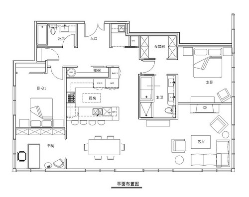 上海凌云花园180平四居室户型图