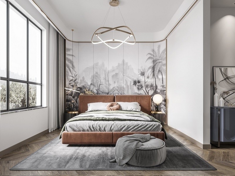 上海上海东方颐城115平现代简约风格三居室卧室装修效果图
