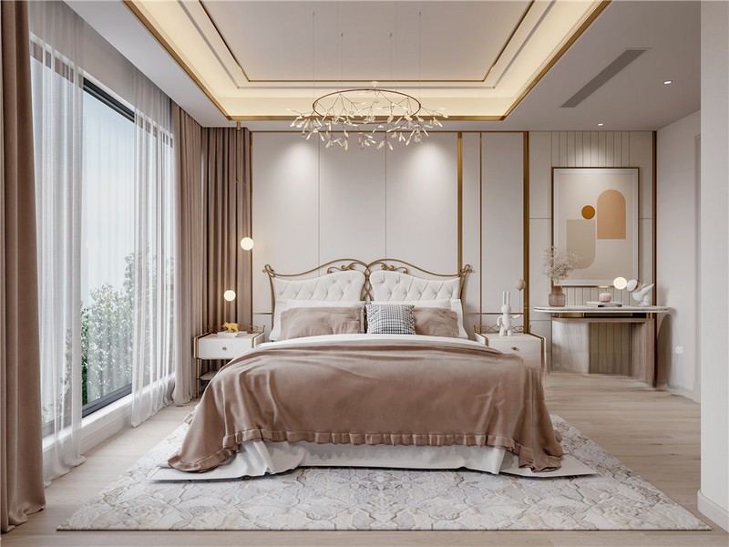 上海上海佘山玺樾220平现代简约风格三居室卧室装修效果图